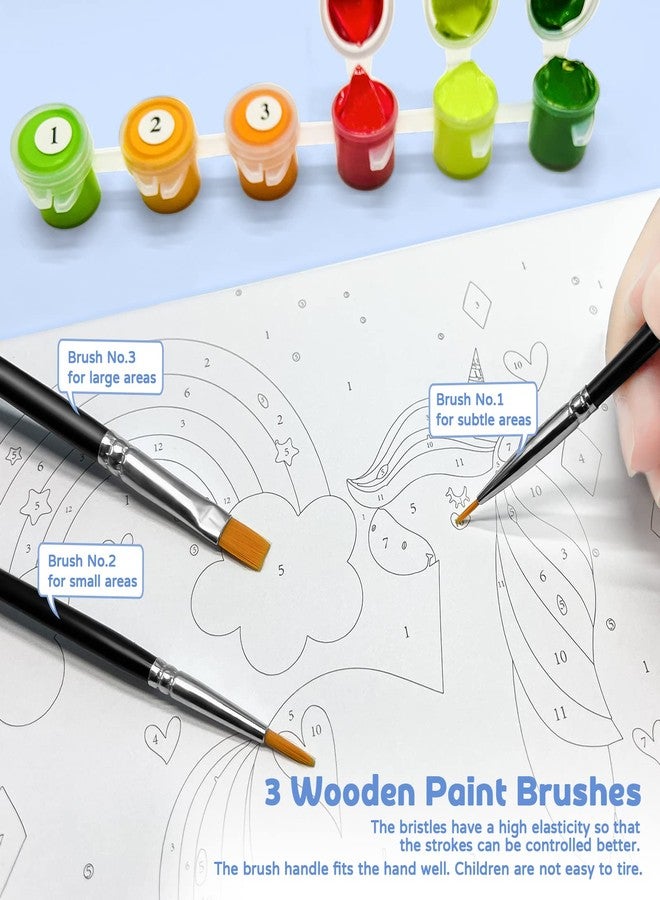 Nariolar Paint by Numbers for Kids Ages 4-8 with 7X9.5 inch Pre-Printed Cardboard,12 Acrylic Paint Pots and 3 Painting Brushes, Craft Gift Room Decor for Children,(Goshawk) - Image 3